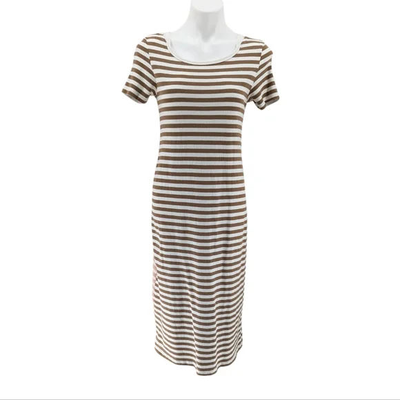 Anthropology Saturday Sunday Striped Midi Cotton Dress Size Small - Picture 8 of 11